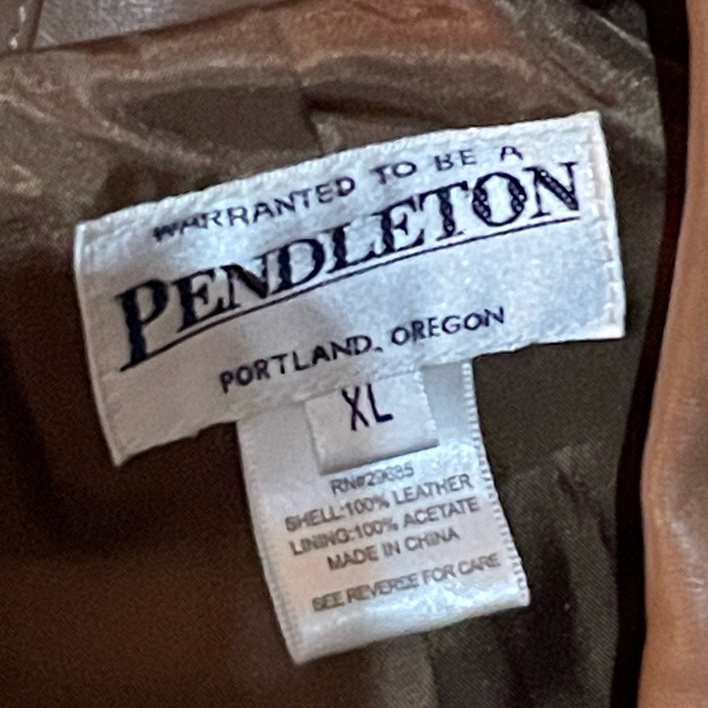 Pendleton Brown Button Down Leather Jacket Timele… - image 3